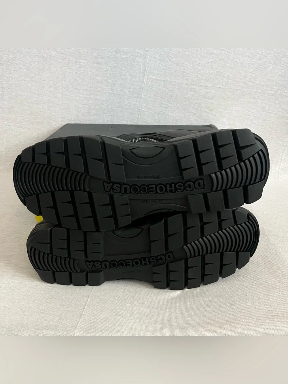 DC Navigator Work Black Sneakers with Gray Accents and BOA Quick Laces